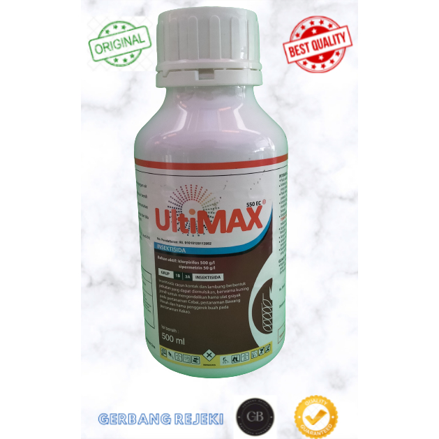 INSEKTISIDA UltiMAX 550EC(Klorpirifos 500 g/l +Sipermetrin 50 g/l) Kemasan 400ml