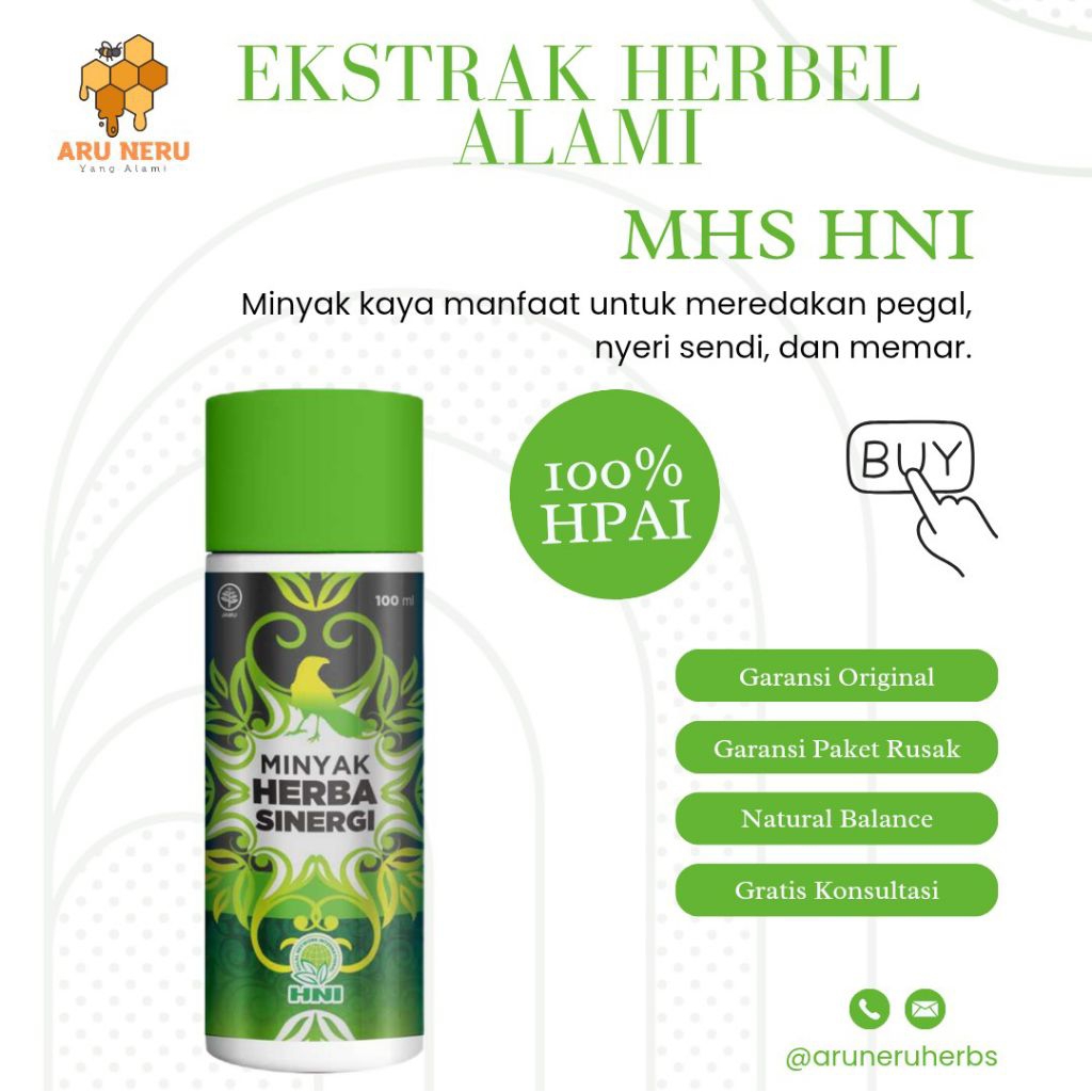 Minyak Herbal Sinergi MHS Butbut HNI HPAI 100 ml – Minyak Gosok untuk Pegal & Linu