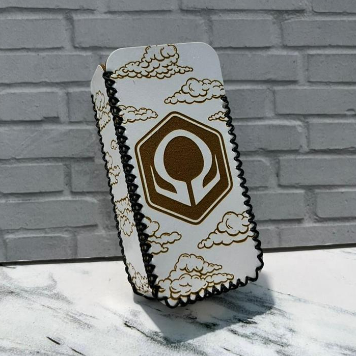 Cover Case Sintetis Leather Putih Bng Hitam For HexV-3 / Oframe Cloud Pattern Logo