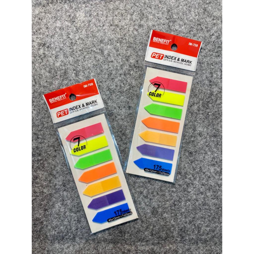 Pembatas Buku BENEFIT | Penanda Memo Warna Warni | Stick Note