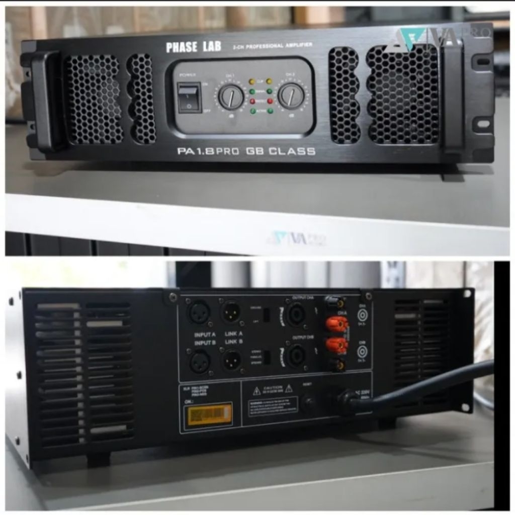 Power Amplifier / Phaselab PA1.8PRO / Kelas GB / 2 Channel / PA 1.8 PRO PA1.8 PRO 2CH 2 Chanel - 150