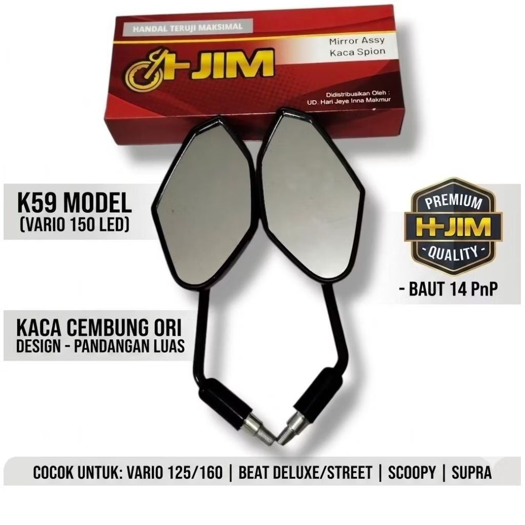 HJIM Spion Vario 150 LED 125 New LED K59 Cembung Premium - Spion Motor Honda Beat Vario 110 125 150 