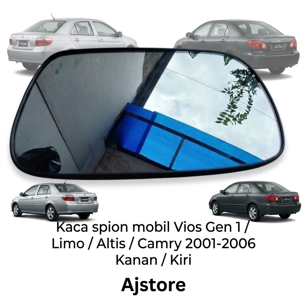 kaca spion mobil Vios gen 1 limo altis camry 2001-2002-2003-2004-2005-2006 kanan/kiri tanpa frame
