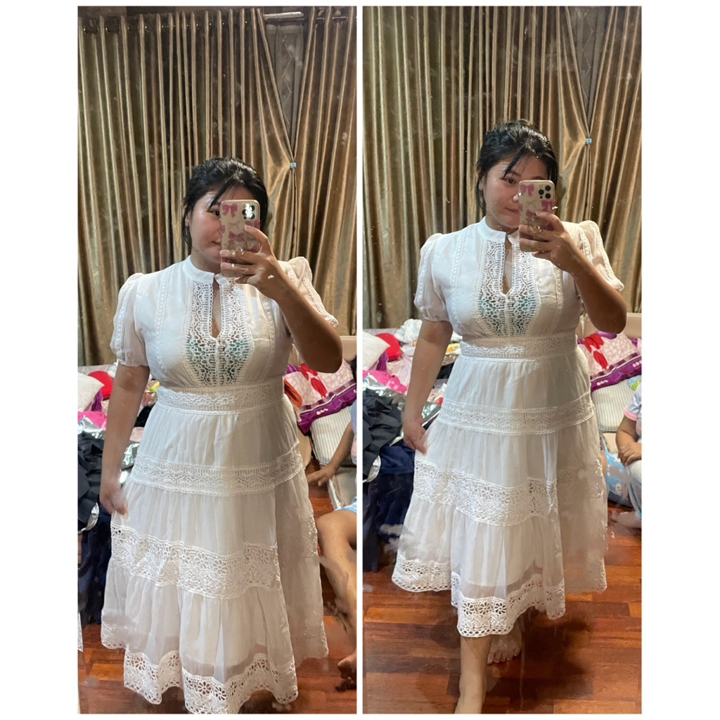 NEW Midi dress putih premium