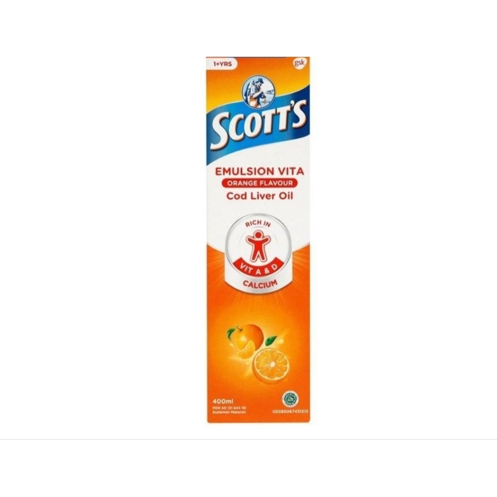 Scotts Emulsion Vita Minyak Ikan 400ml - Suplemen Anak untuk Kesehatan Tubuh dan Pertumbuhan