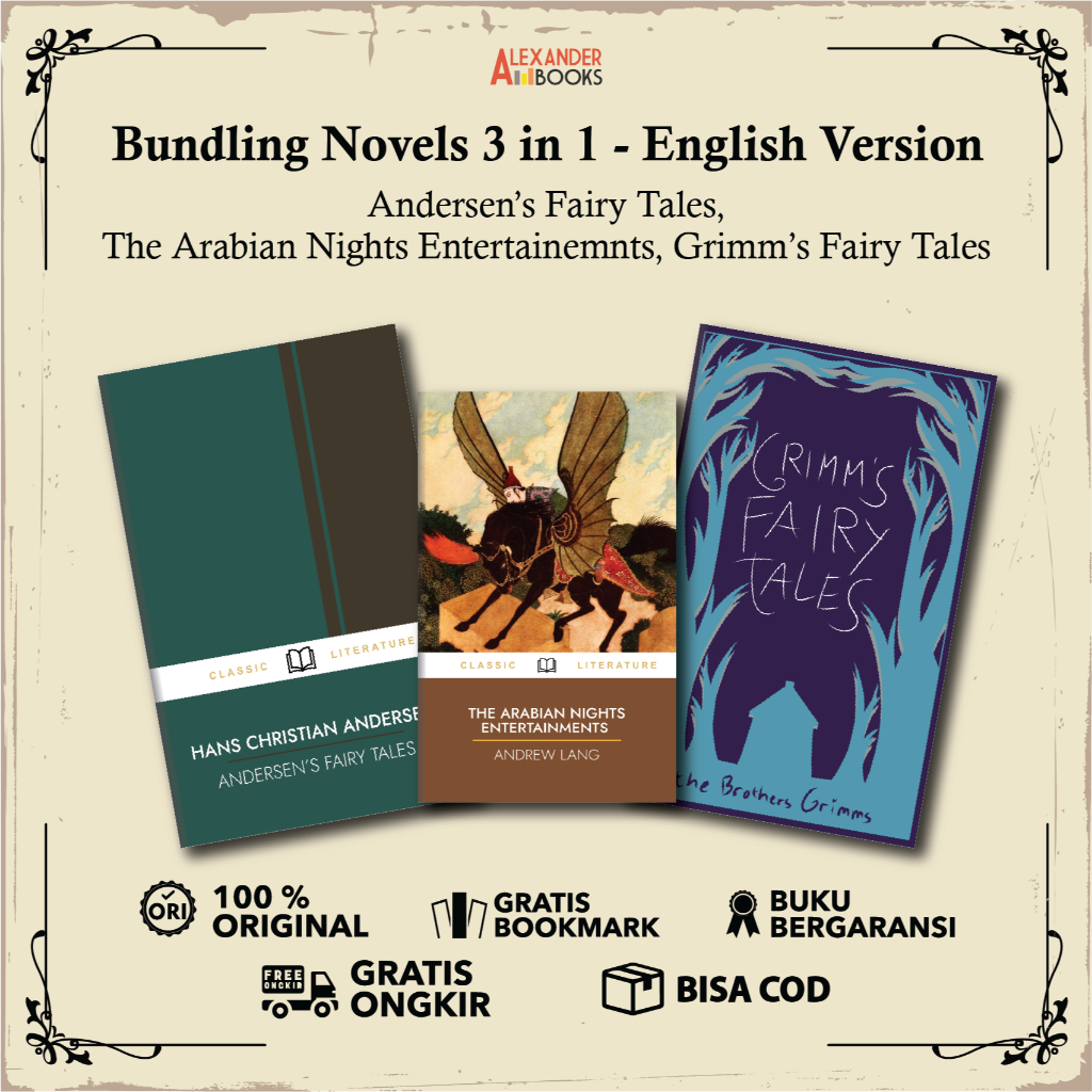 Bundling Buku (Andersen's Fairy Tales, Grimms Fairy Tales, The Arabian Nights) - English Version