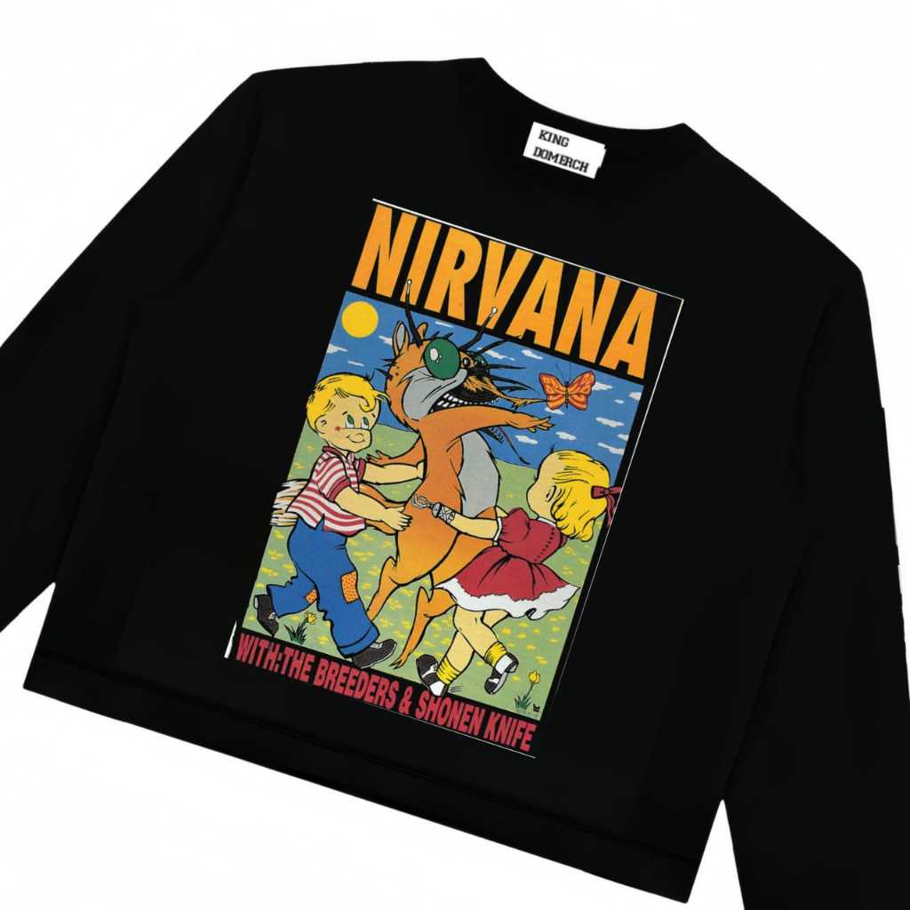Kingdomerch Tshirt Longslevee Boxy Nirvana With The Breeders Black