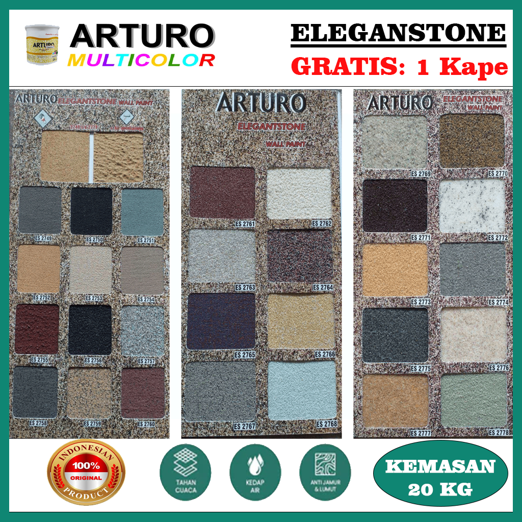 ARTURO Cat Texture Type ElegantStone 20 KG (PAIL) - FREE 1 Kape