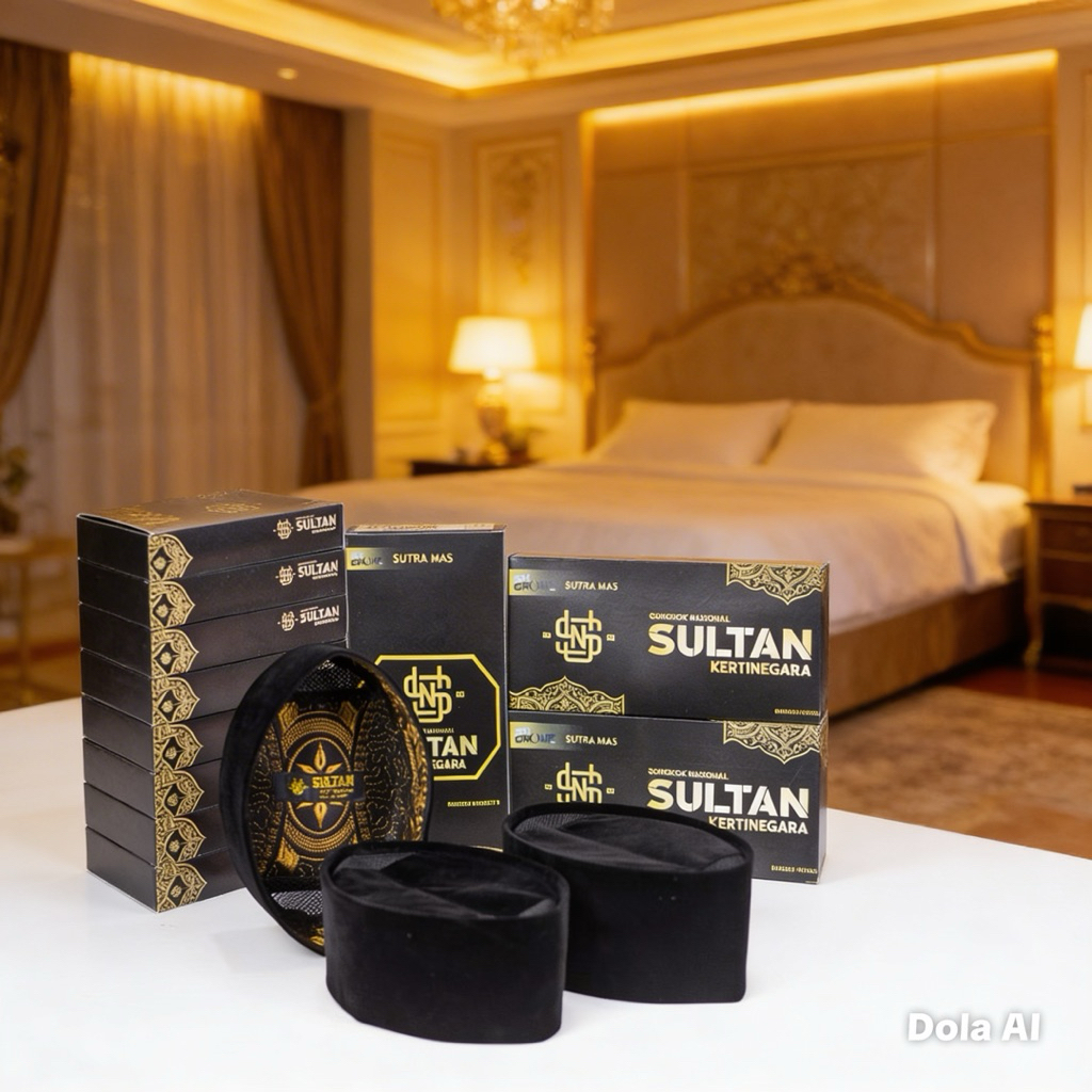 Peci SULTAN ORIGINAL Songkok Hitam Polos AC Kopiah Nasional Hitam Tinggi 9 dan 8 cm Berkualitas