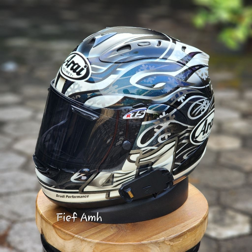 Helm Arai RX7 RR5 original repaint haga black fire mulus