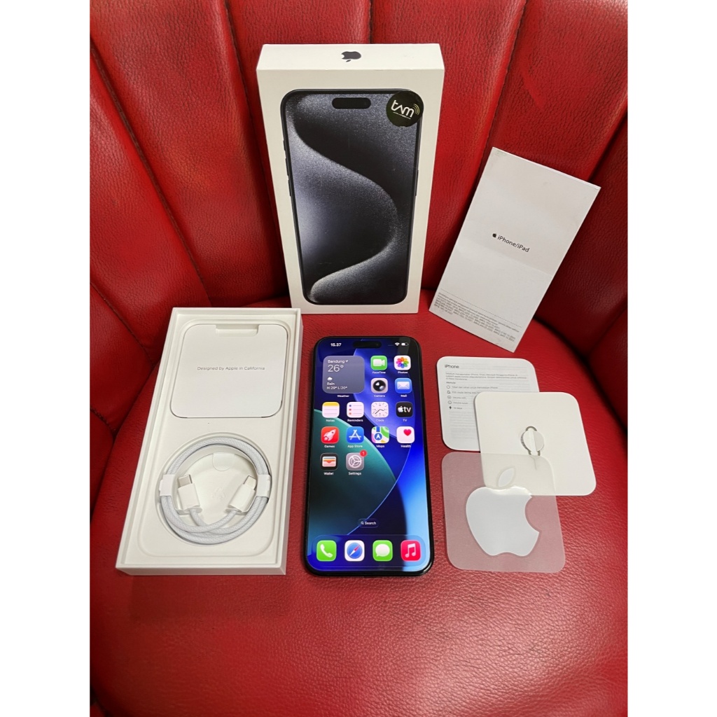 iPhone 15 Pro Max 256gb Blue Titanium iBox Mulus Like New Fullset ORI