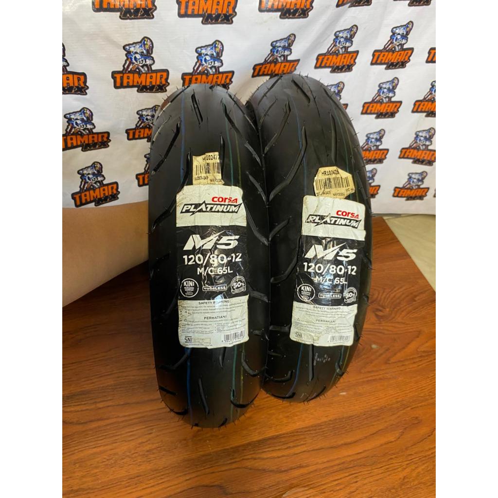 Ban  Luar Motor Merek Corsa Platinum M5 120/80-12 Tubeless - Ban Motor  Matic  dll