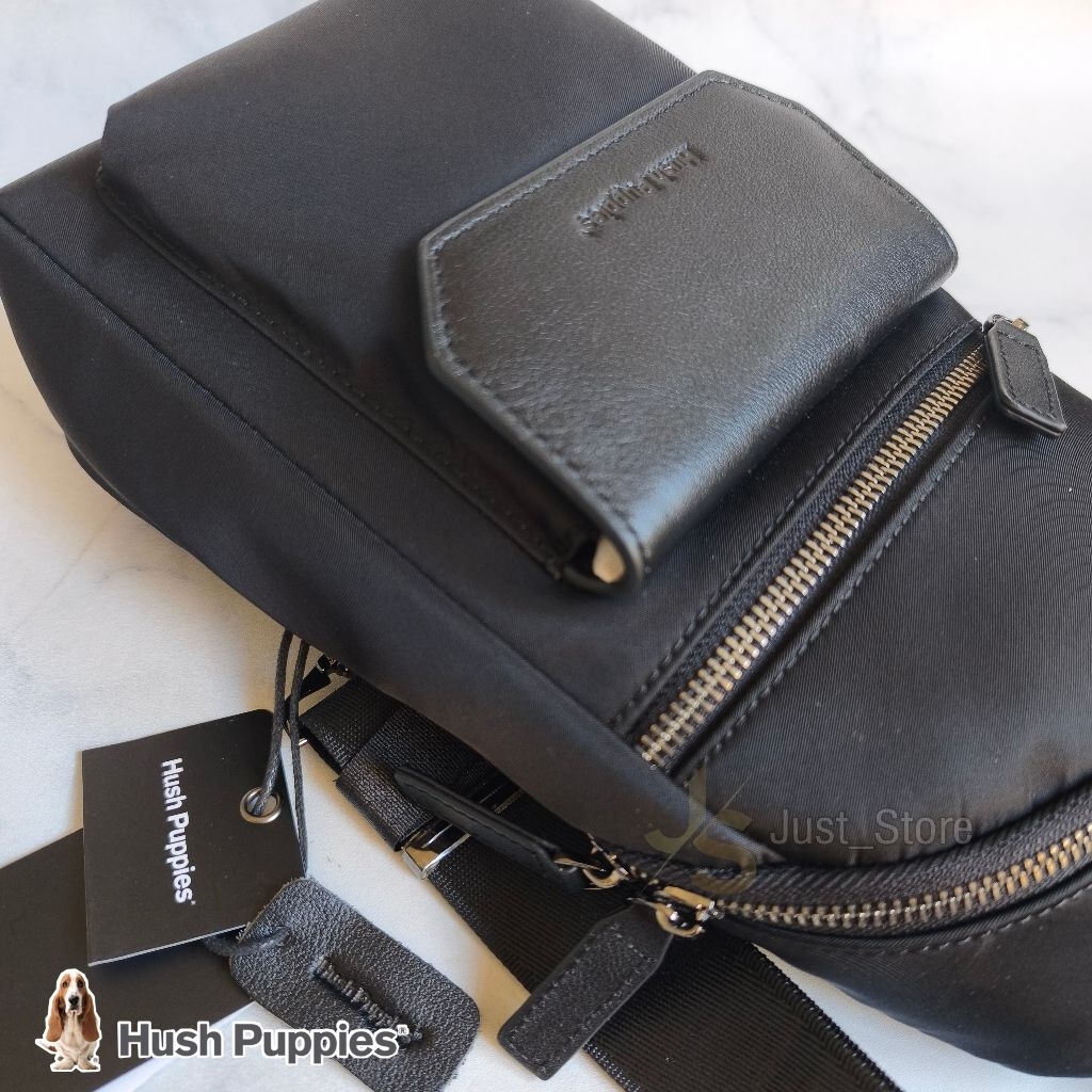 Tas Pria Hush Puppies - Eureka Chest Bag Black