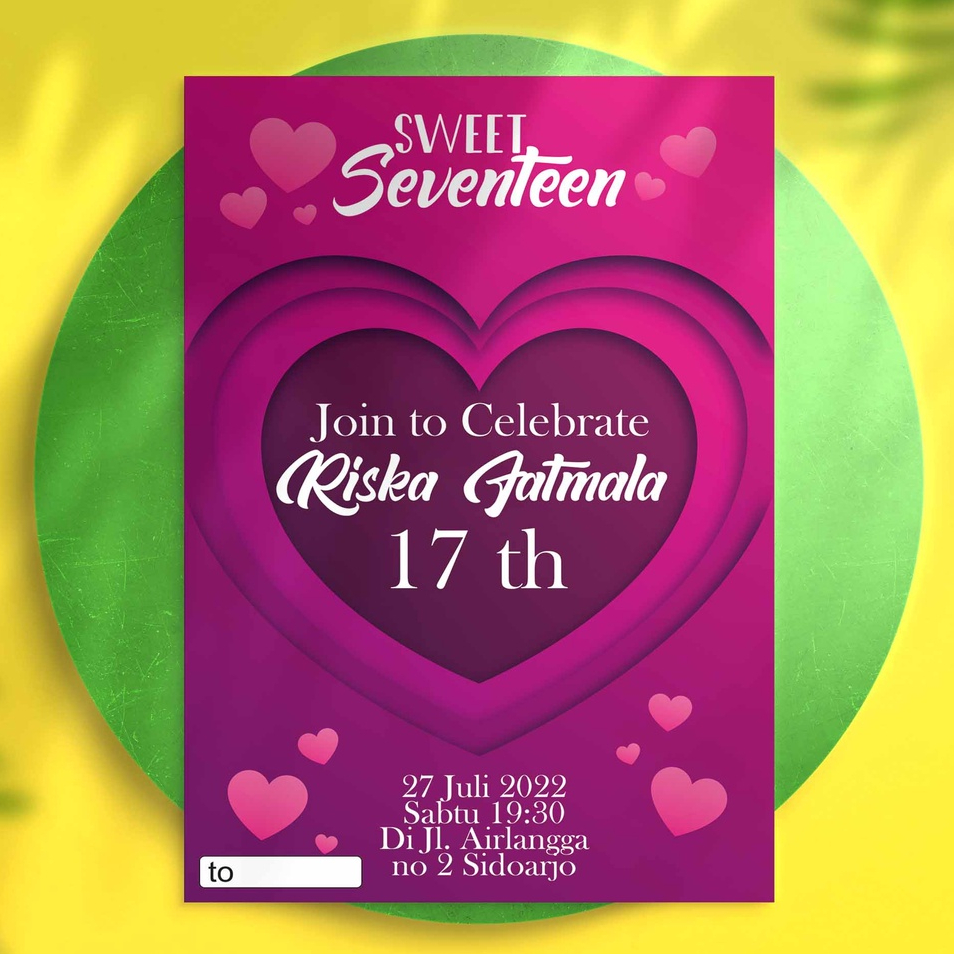 Undangan Ulang Tahun Ultah Remaja Sweet Seventeen Dewasa Aesthetik Gold