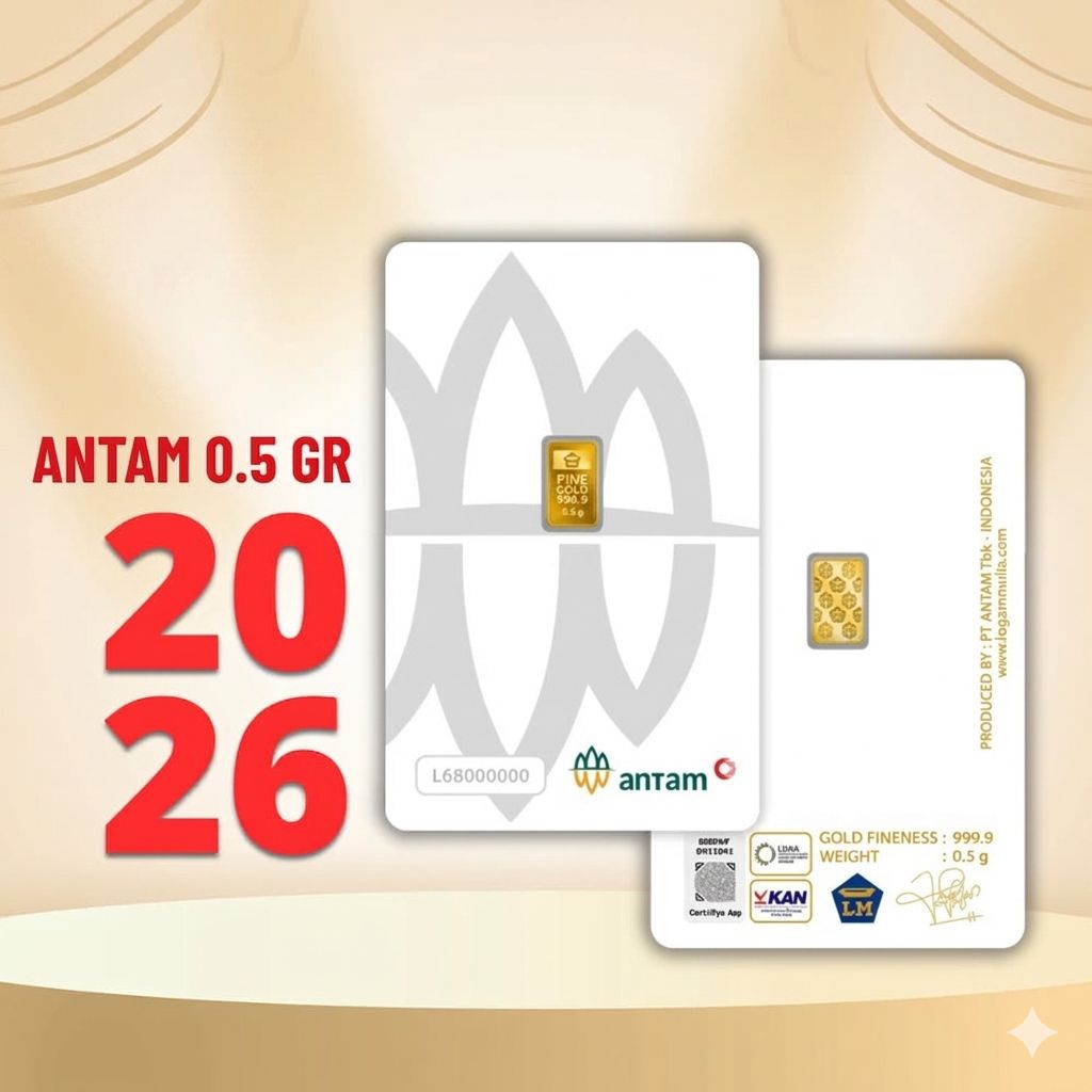 EMAS ANTAM 0.5gr dan 1 GR, LOGAM MULIA ANTAM TERBARU