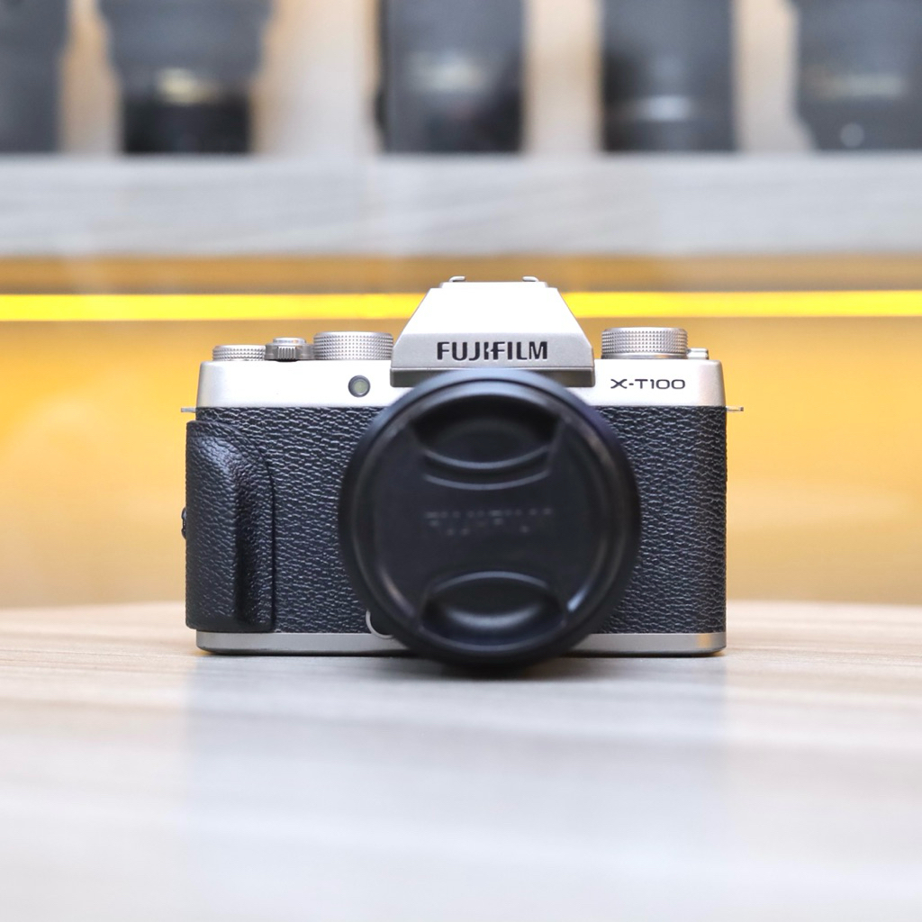 Fujifilm XT100 Kit 15-45mm Silver - Kamera Mirrorles - FUJIFILM - XT100 - Kamera Murah