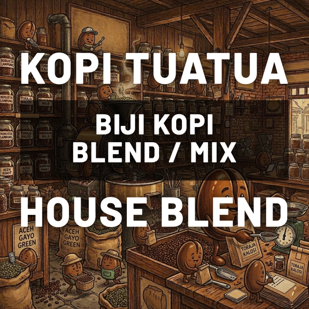 HOUSE BLEND -  BIJI KOPI 1 kilo - BIJI KOPI TUATUA
