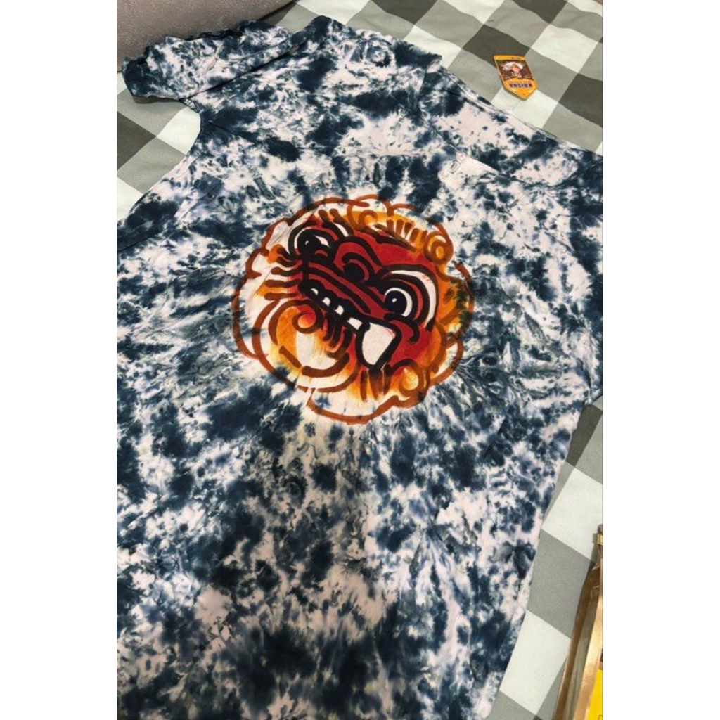 NEW WITH TAG (Size L - ld 100-104cm) BAJU BARONG TYE DYE BIRU KRISNA OLEH OLEH BALI KAOS RUMAH ADEM 