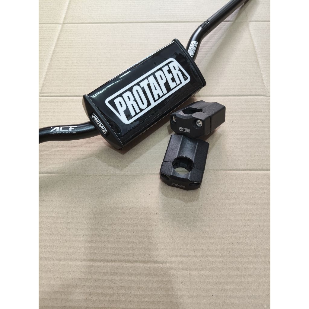 Stang Fatbar plus raiser dan busa kotak Protaper ACF aluminium carbon fiber motor trail cross KLX 15