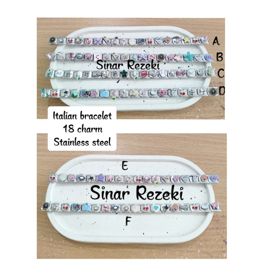 1 buah italian bracelet/italian bracelet stainless steel/italian charm bracelet