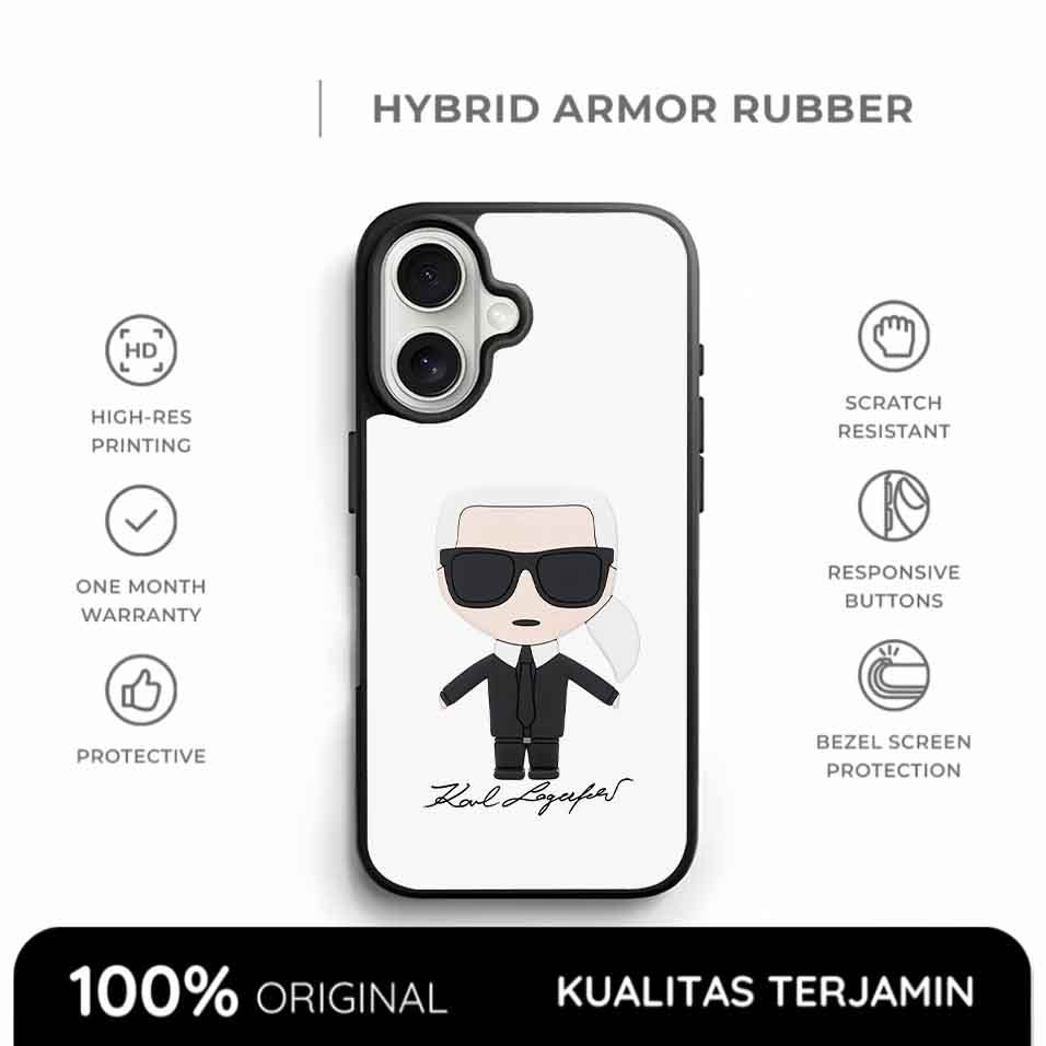 Casing iPhone Karl Case Rubber Softcase Anti Shock Kids White Style 17 16 15 14 13 12 11 Xs Max Pro 