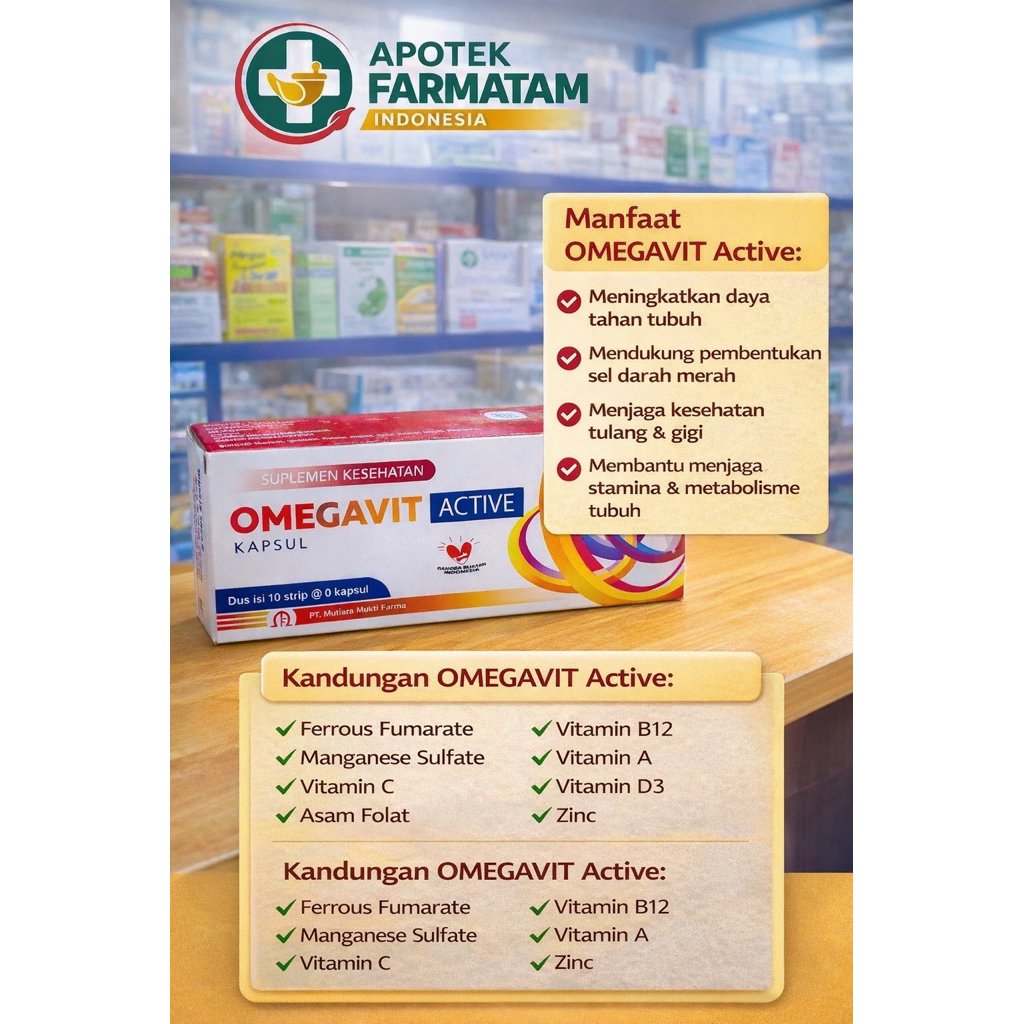 Omegavit Active Kapsul – Suplemen Multivitamin & Mineral