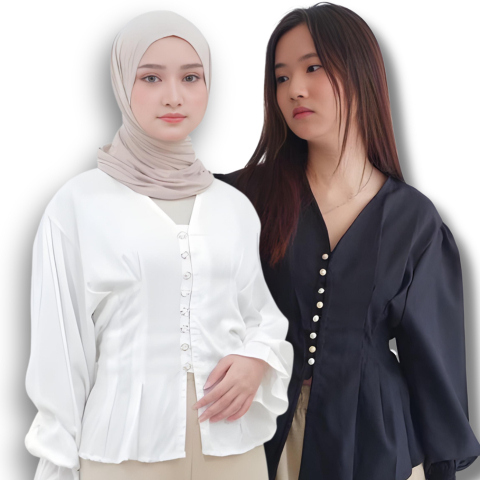 BLOUSE WANITA KOREA/BORA TOP BLOUSE ELEGAN KOREA/BAJU ATASAN KOREA WANITA/BLOUSE KANTOR WANITA KASUA