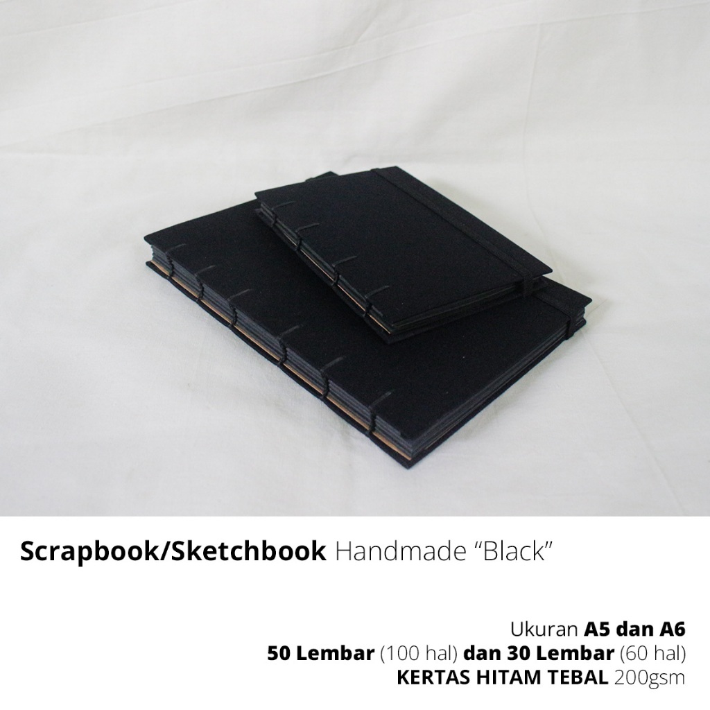 Sketchbook / Scrapbook / Journaling book Kertas Hitam Tebal 200gsm