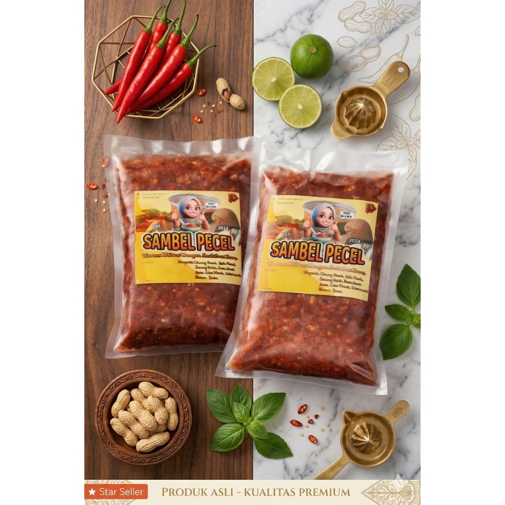 Sambel Pecel BlitarAsli 1KG - Bumbu Pecel Kacang Sangrai Premium - Sambal Pecel Tradisional Tanpa Pe