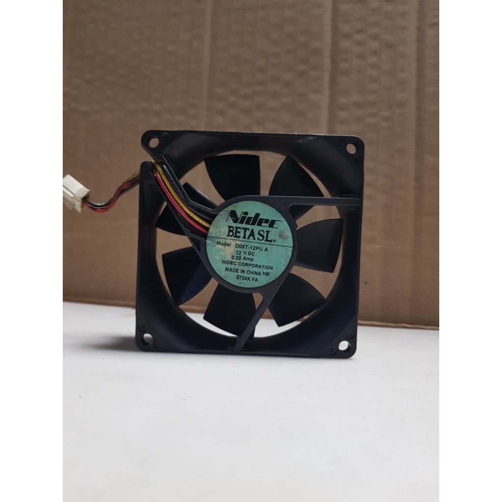 Fan kipas Nidec DC 12V-0.22A 8X8CM 3pin