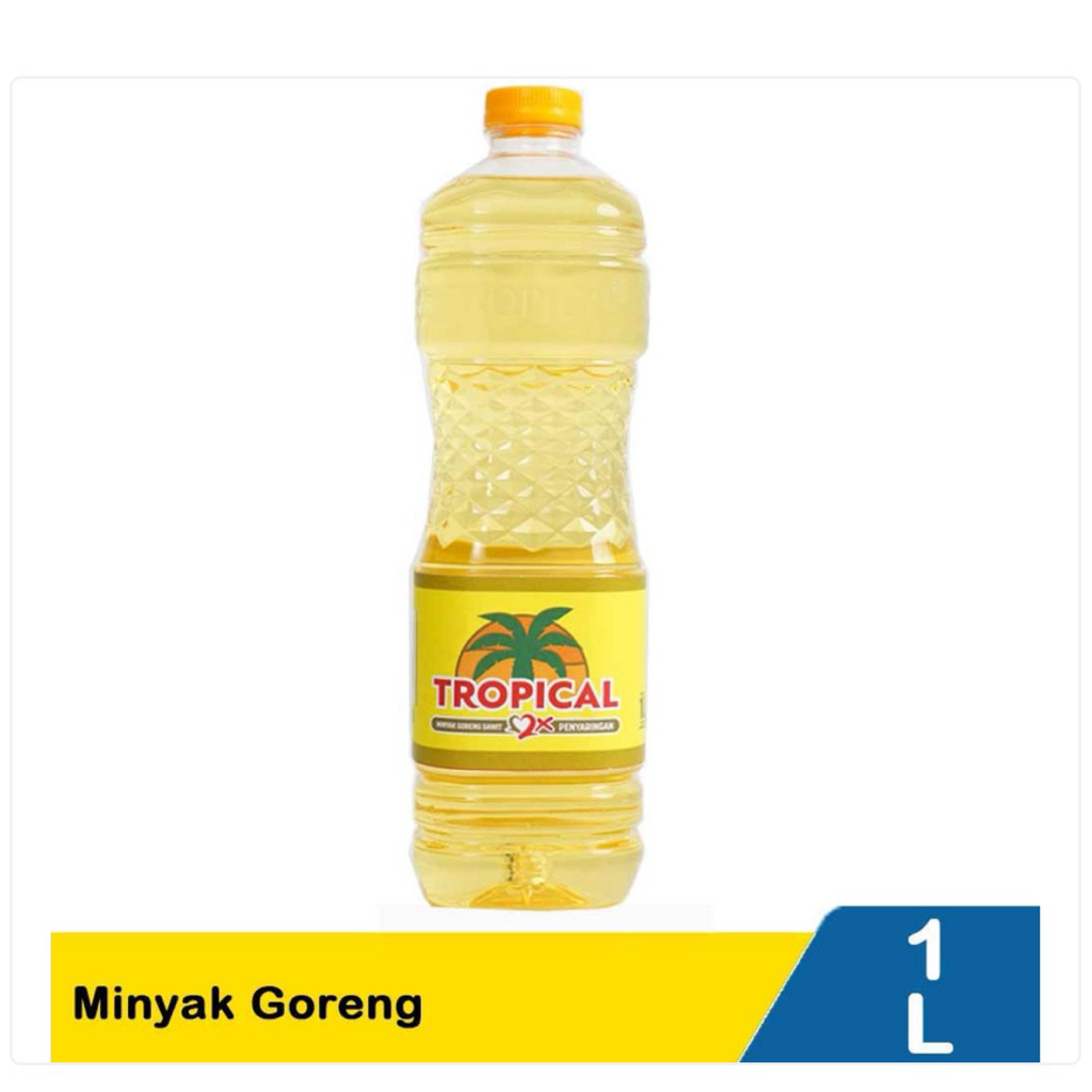 Minyak Goreng Tropical 1 Liter - Dua Kali Penyaringan, Kualitas Jernih, Kemasan Praktis