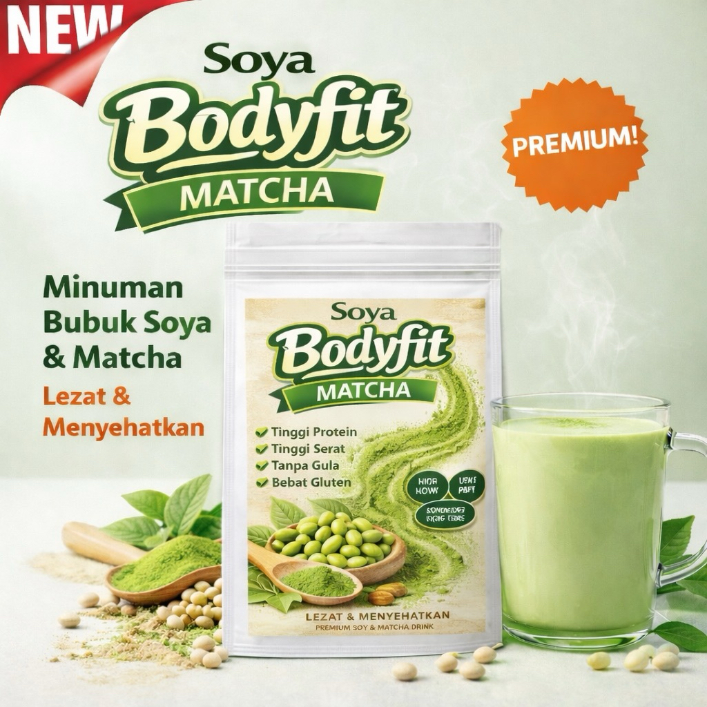 High Protein Soya Matcha 1kg | Plant-Based Milk Powder, No Sugar, Diet & Fitness Drink