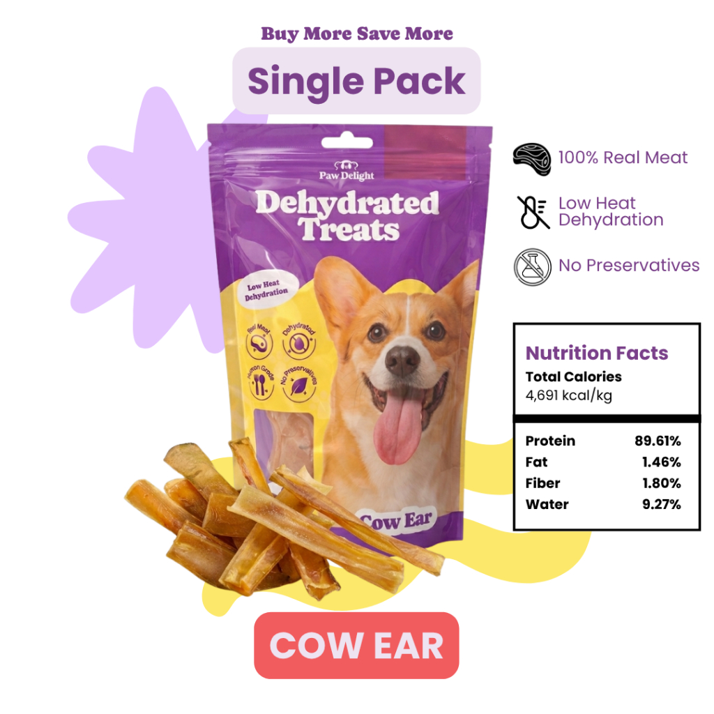 Paw Delight – Cow Ear 50g | Telinga Sapi | Cemilan Natural Rendah Lemak untuk Anjing