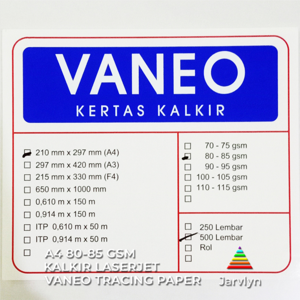 Vaneo Kertas Kalkir A4 80/85 gsm Tracing Paper