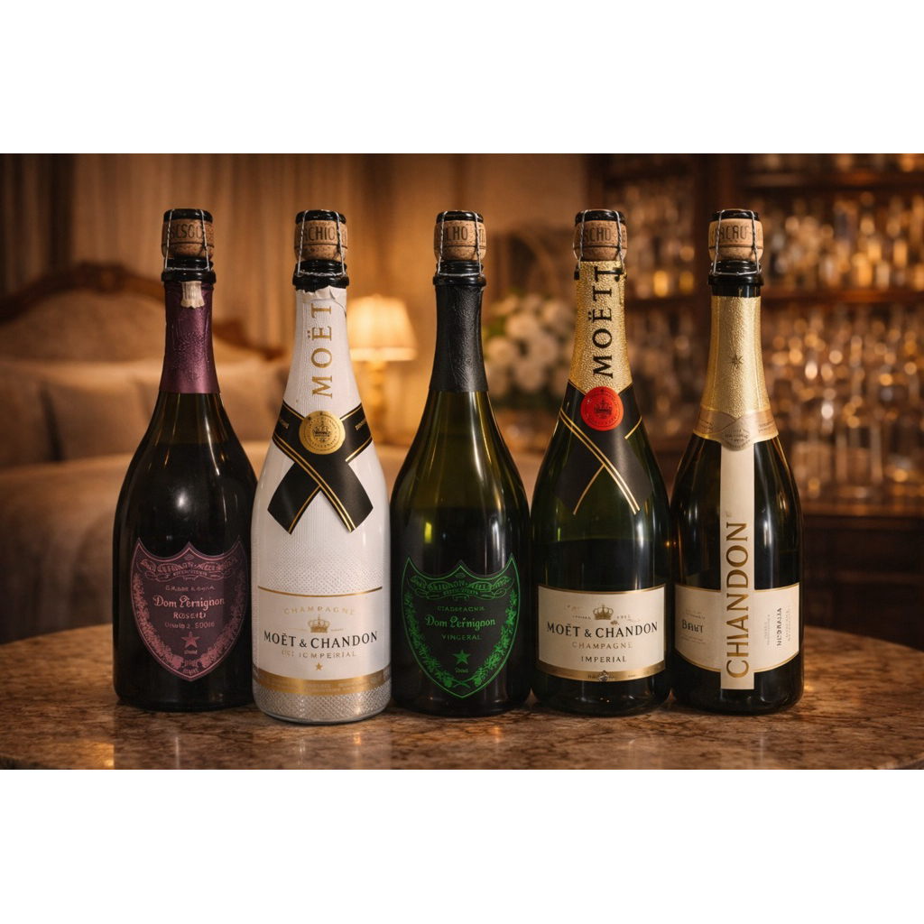 botol kosong chapagne/dom prignon/chandon