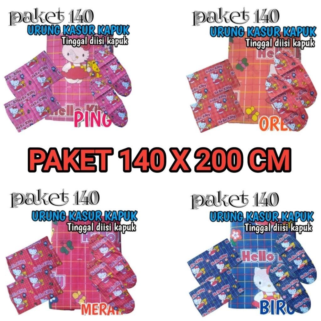 (PAKET) 140X200 URUNG KASUR KAPUK+BANTAL+GULING/KULIT KASUR KAPUK SET