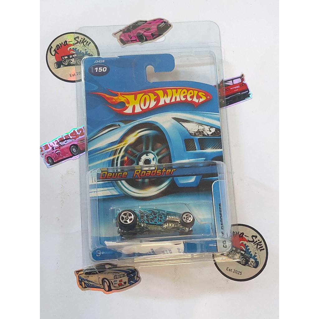 HOT WHEELS BLUECARD DEUCE ROADSTER BIRU FLAME RARE FREE PROTEKTOR