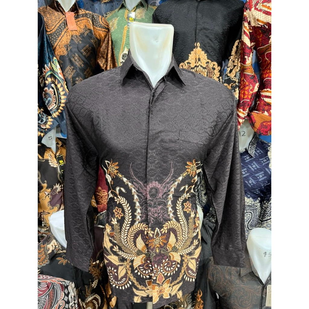 BATIK DOBBY HITAM|  BATIK SUTRA DOBBY | DOBBY HALUS