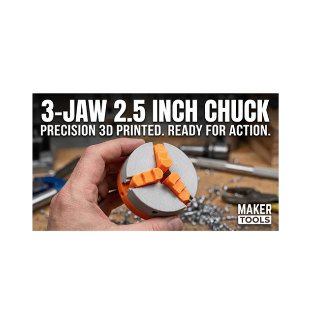 Chuck Tiga Rahang 2,5 inci, Chuk bubut mini