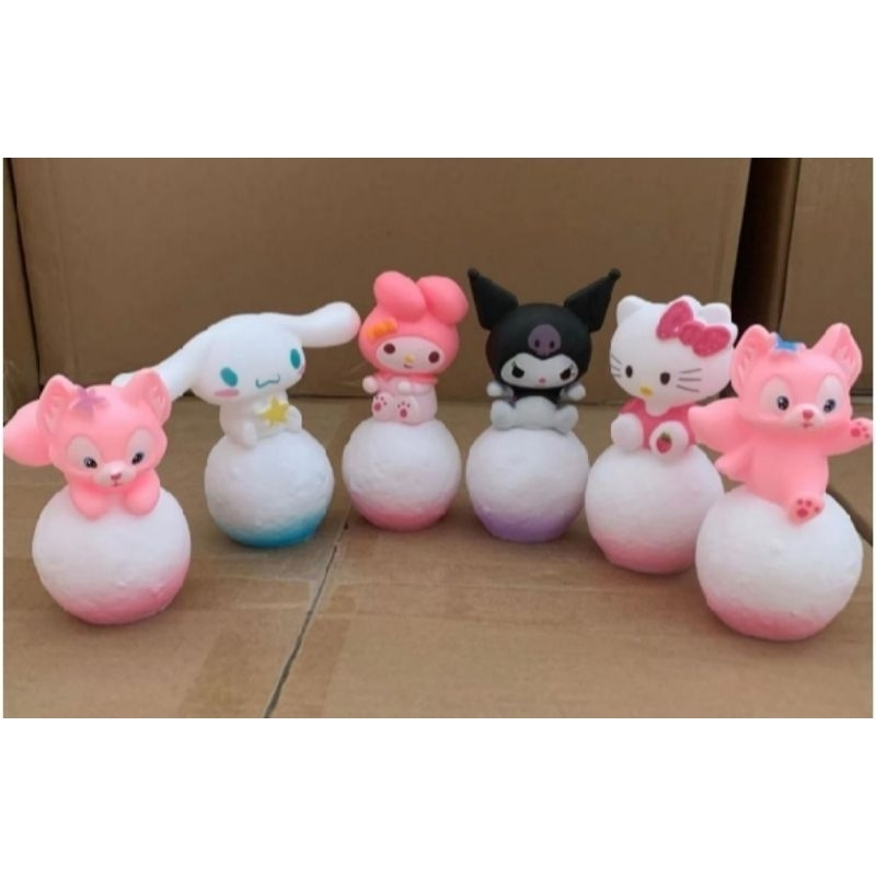 lampu tidur hias karakter lucu kartun lampu LED hias LED light night lamp topper kue cake cartoon ch