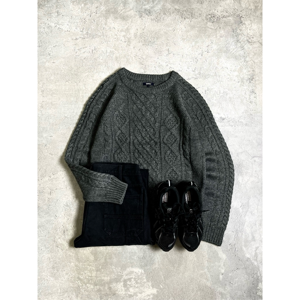 Spao Grey Knit Cable Comfy
