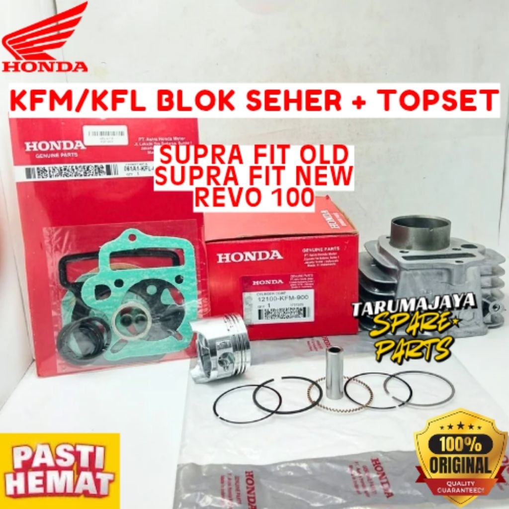BLOK SEHER + TOPSET ORIGINAL HONDA KODE KFM / KFL, BLOK SEHER + TOPSET SUPRA FIT OLD, BLOK SEHER + T