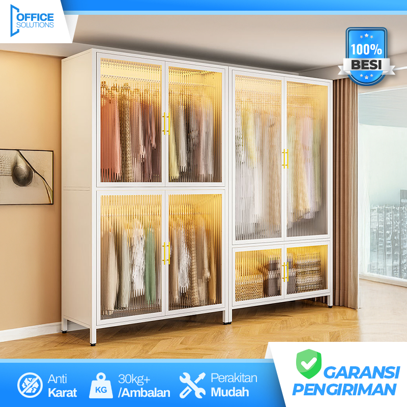 Lemari Besi Pakaian Wardrobe Pakaian Full Gantungan Lemari Baju Lemari Gantungan Full Hanger