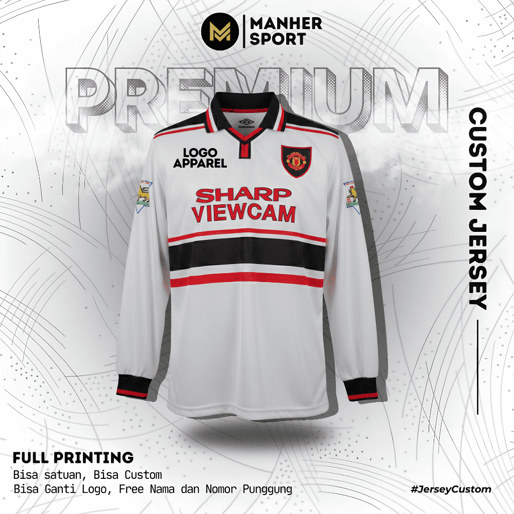 Jersey MU 1998 1999 Away Full Printing Custom