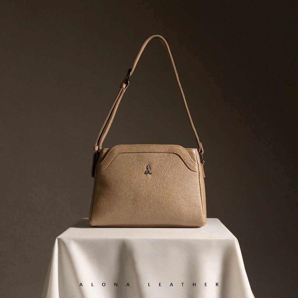 Alona Leather Kirana Shoulder Bag - Tas Selempang Bahu Wanita Kulit Sapi Asli 100% Original Free Dom