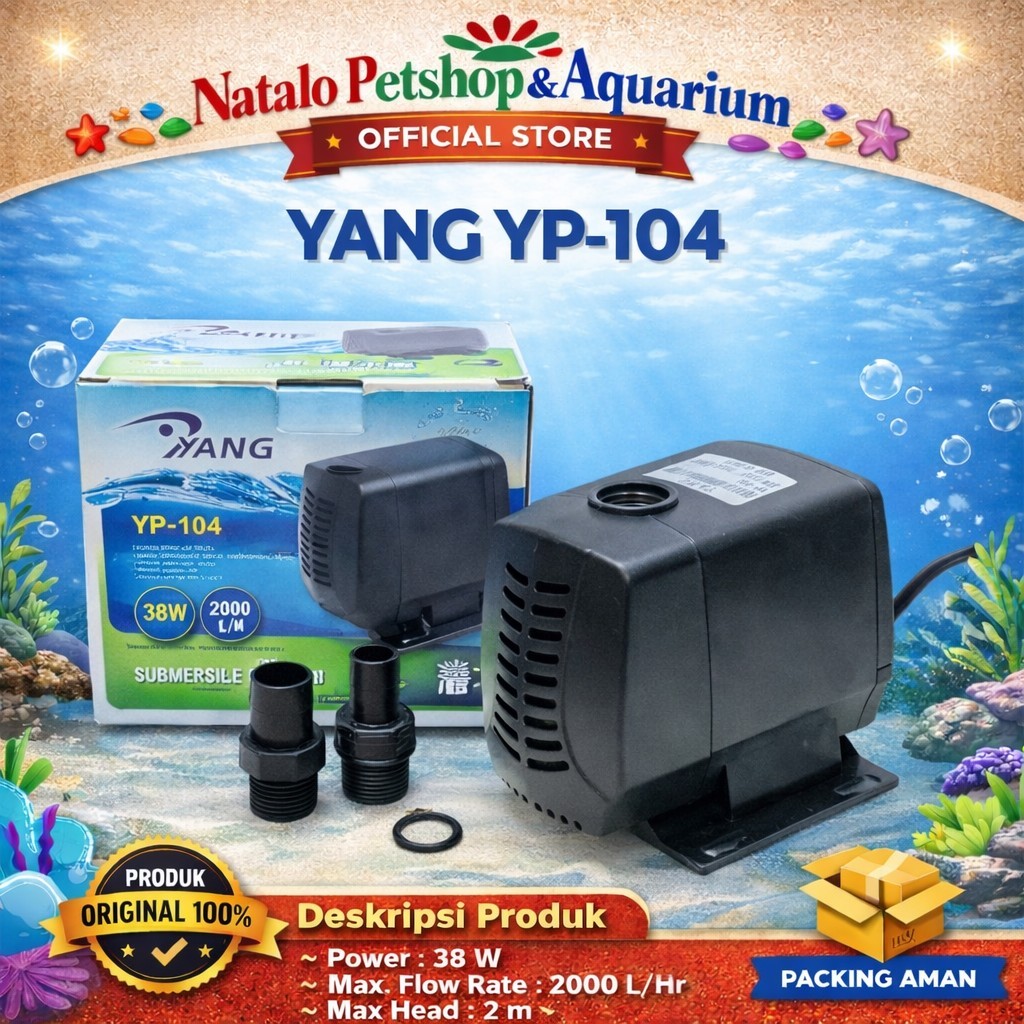 YANG YP 104 Submersible Pump - Mesin Pompa Celup YP-104 Aquarium Kolam Hidroponik