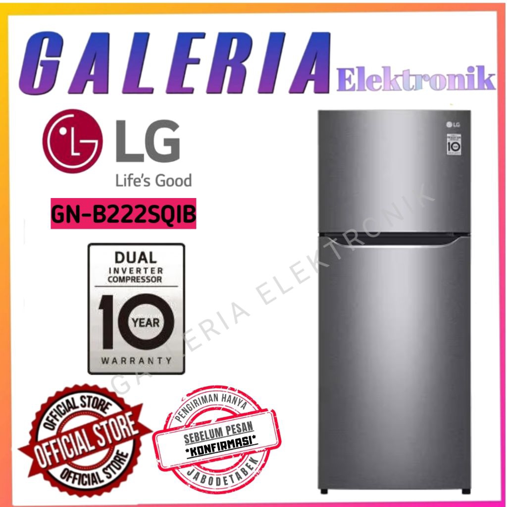 KULKAS 2 PINTU LG GN-B222SQIB / GNB222SQIB SMART INVERTER