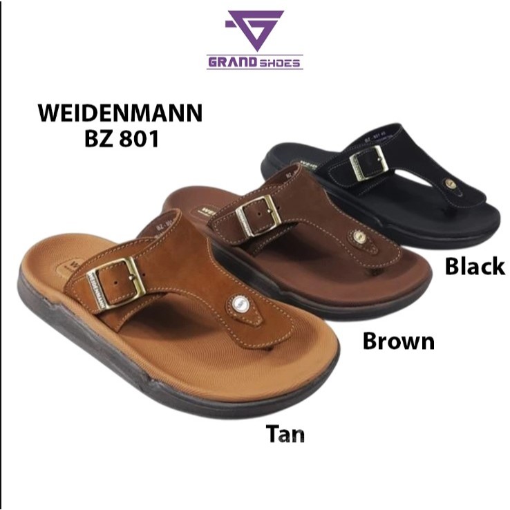 Officia Weidenmann Weidenman BZ sandal Jepit pria kulit asli gesper terbaru Kuat casual original