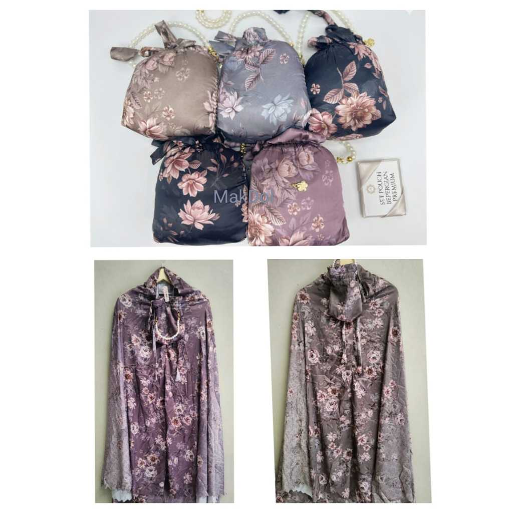 Mukena Premium Silky Sutra Dewasa Jumbo Laser Cut Traveling