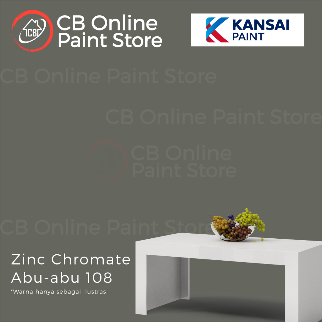 CAT KAYU DAN BESI KANSAI ZINC CHROMATE PRIMER - ABU-ABU - 108- 1KG